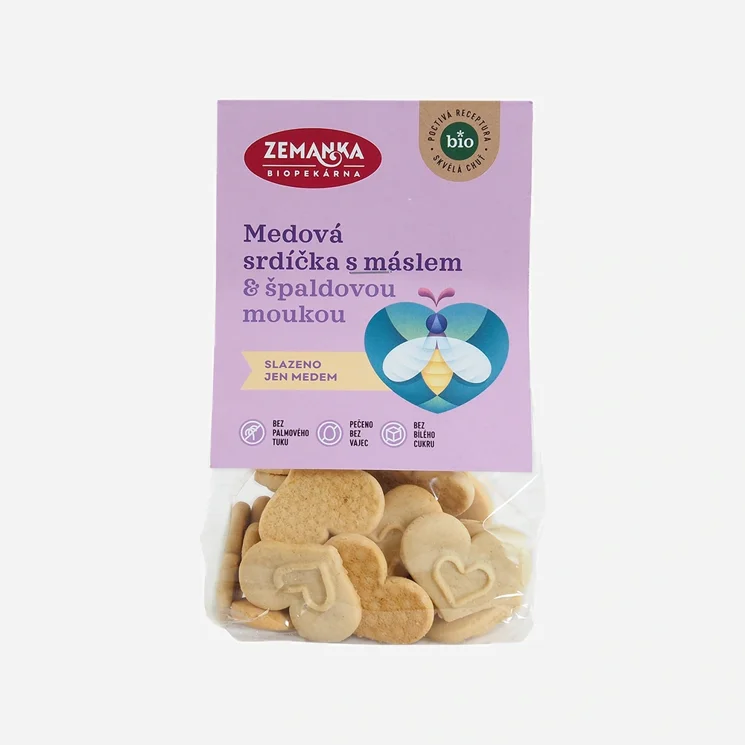 Medová srdíčka s máslem BIO